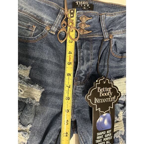 Thrill Jeans Better Booty Instantly Size 9 Juniors Jeans Distressed Casual - Picture 12 of 14